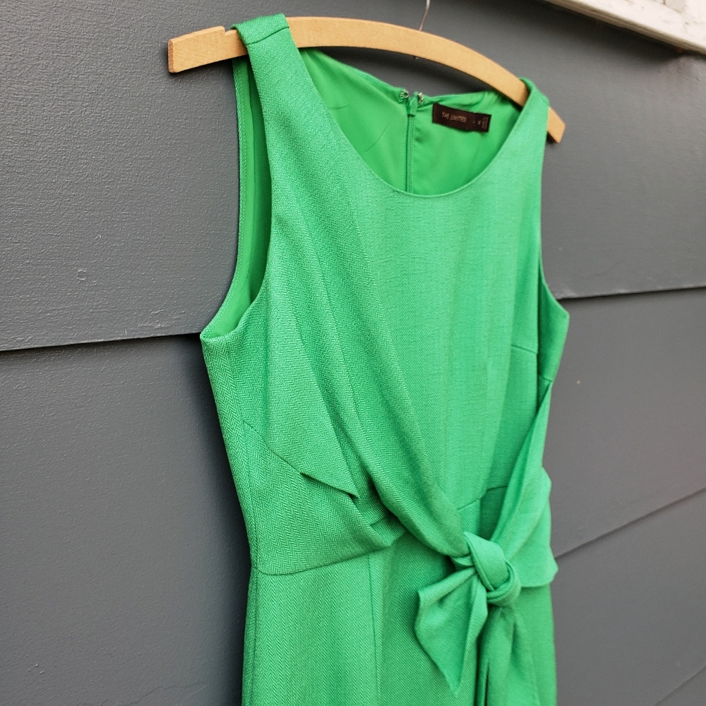 The Limited Kelly Green Tie Front Sheath Dress - 2 - Picture 9 of 16